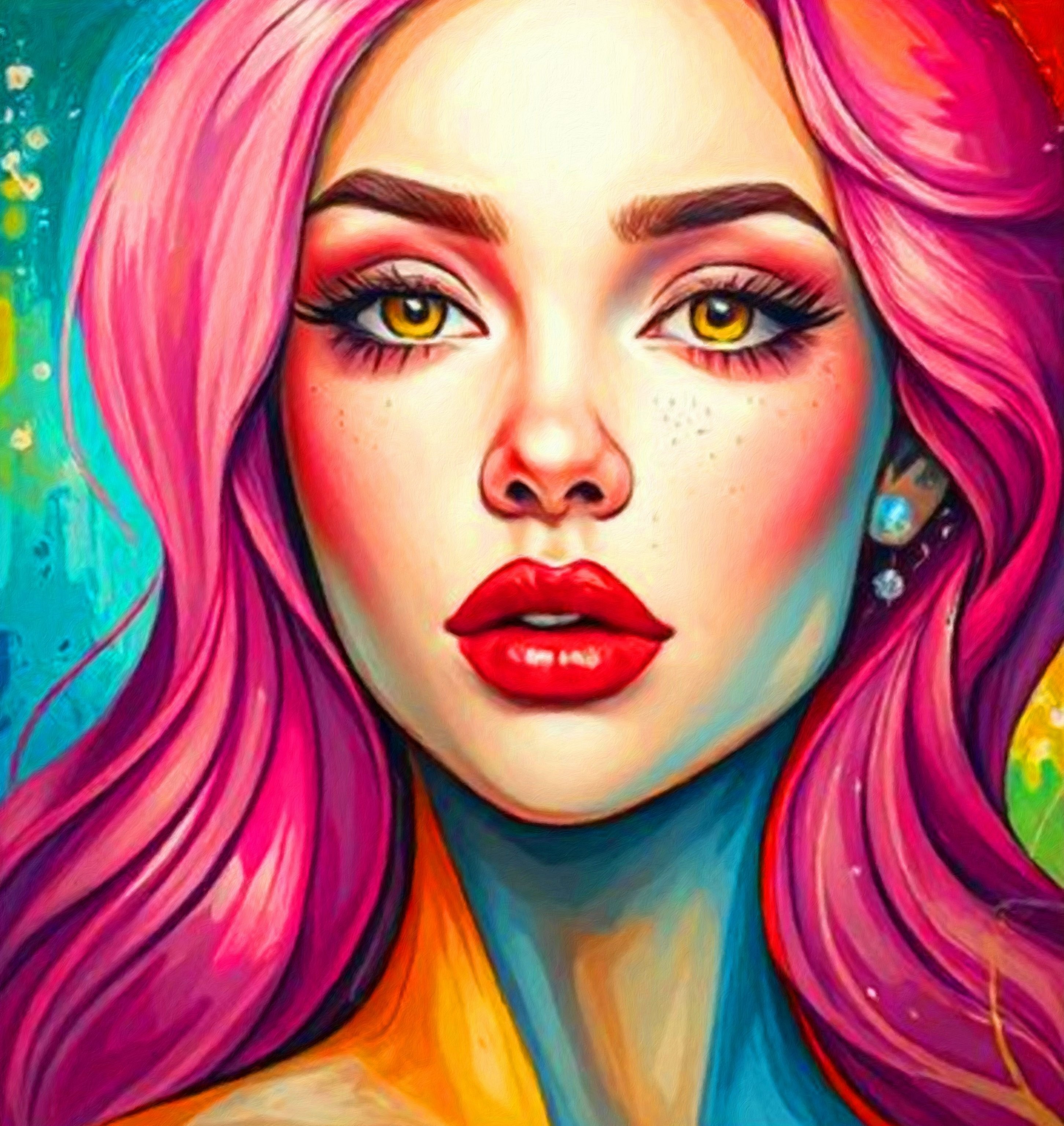Peggy Liebenow-Germany-Pink Aura – A Gaze That Lingers-Acrylic on canvas